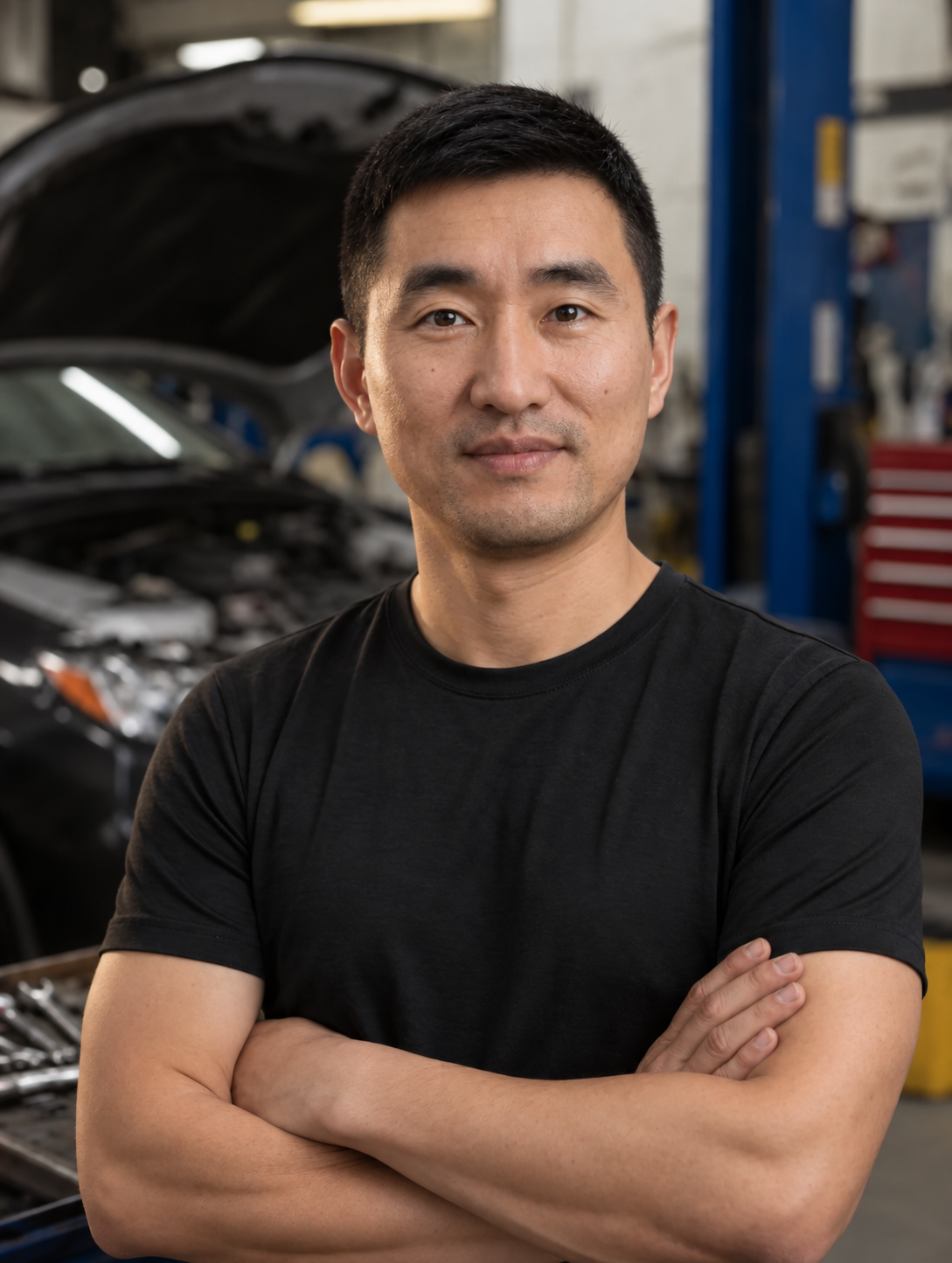 Justin Meng, owner and lead technician at Kuma Automotive in Redding, CA